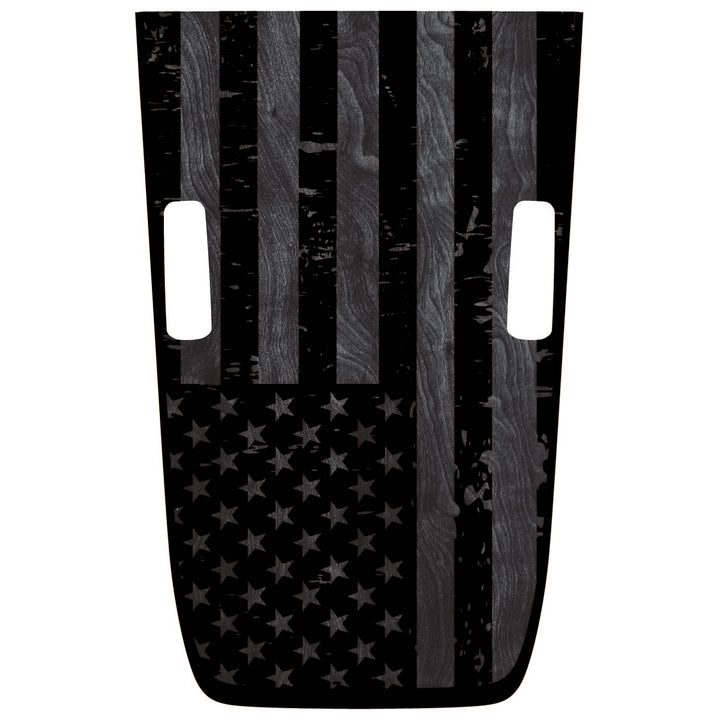 Subdued American Flag with Wood Background Hood Graphic