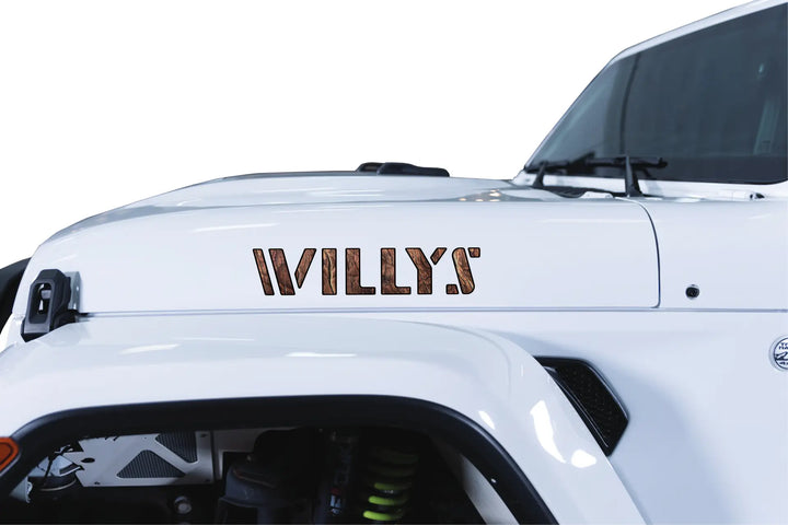 Willys Hood Lettering Textured - Wood