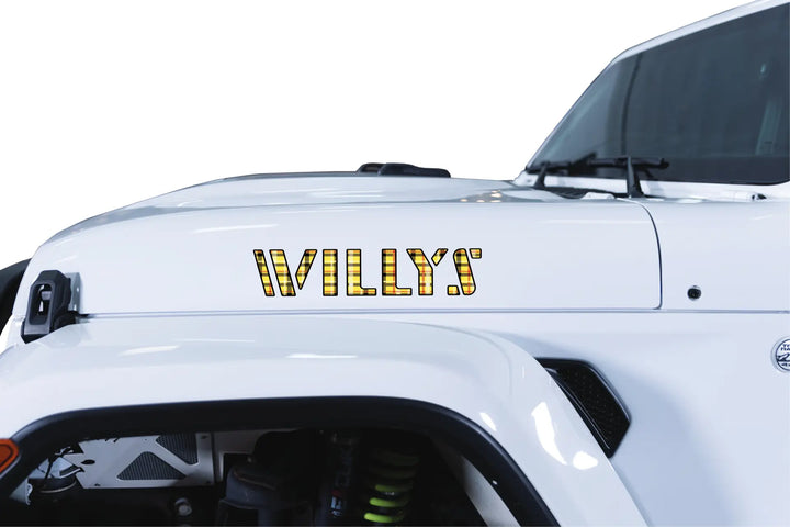 Willys Hood Lettering - Yellow and Red Plaid