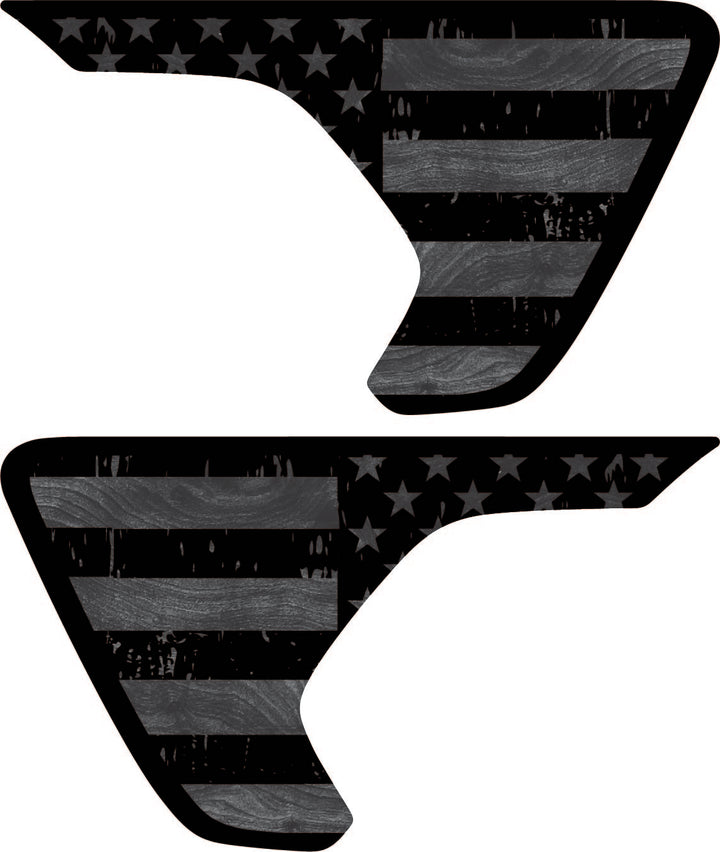 Subdued American Flag with Wood Background Rubicon/Mojave Fender Inserts