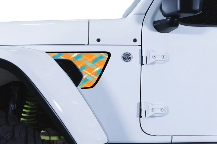 Rubicon Mojave Fender Inserts Orange and Blue Plaid