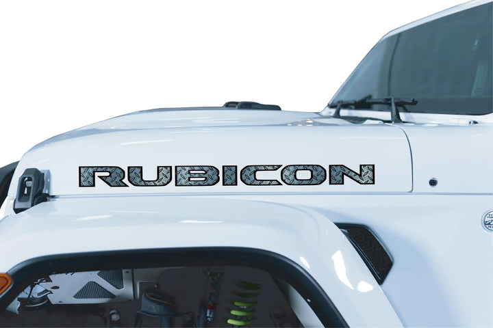 Rubicon Hood Lettering Textured - Diamond Plate