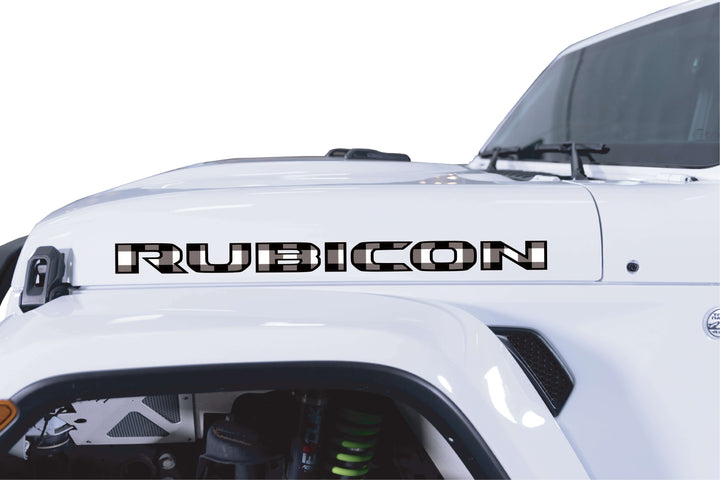 Rubicon Stickers Black and White Plaid