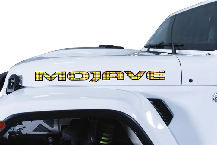 Mojave Hood Lettering Yellow and Red Plaid