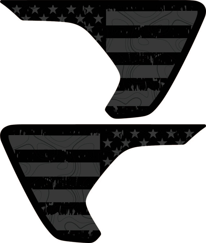 Subdued American Flag Topography Rubicon/Mojave Fender Inserts