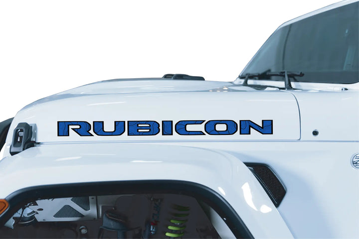 Rubicon Hood Lettering - Topography with Black Outline