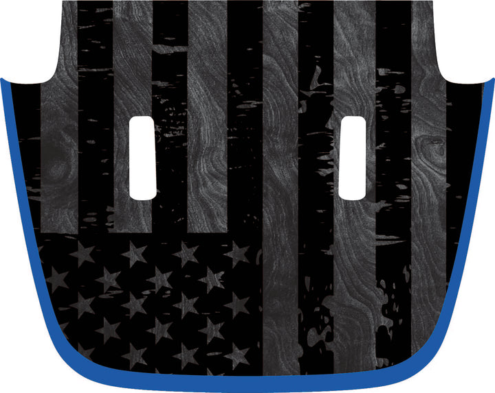 Subdued American Flag with Wood Background Hood Graphic - Sport/Sahara/Overland/Willys Hood Graphic