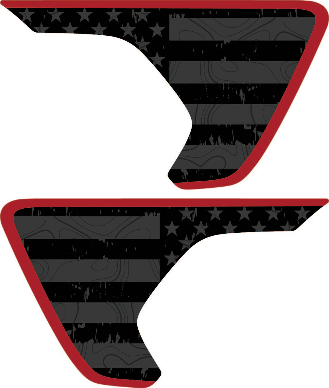 Subdued American Flag Topography Rubicon/Mojave Fender Inserts