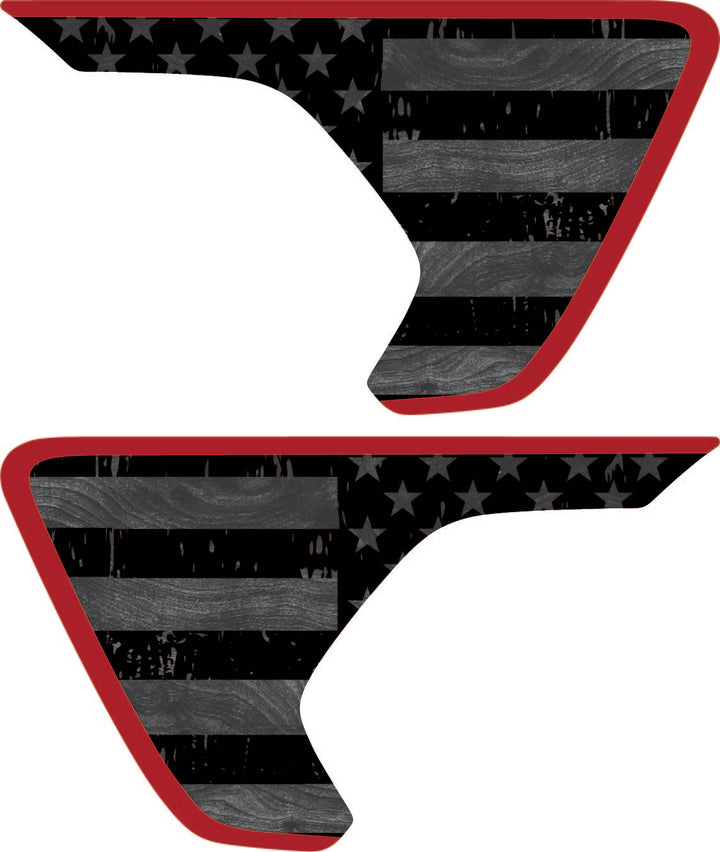 Subdued American Flag with Wood Background Rubicon/Mojave Fender Inserts