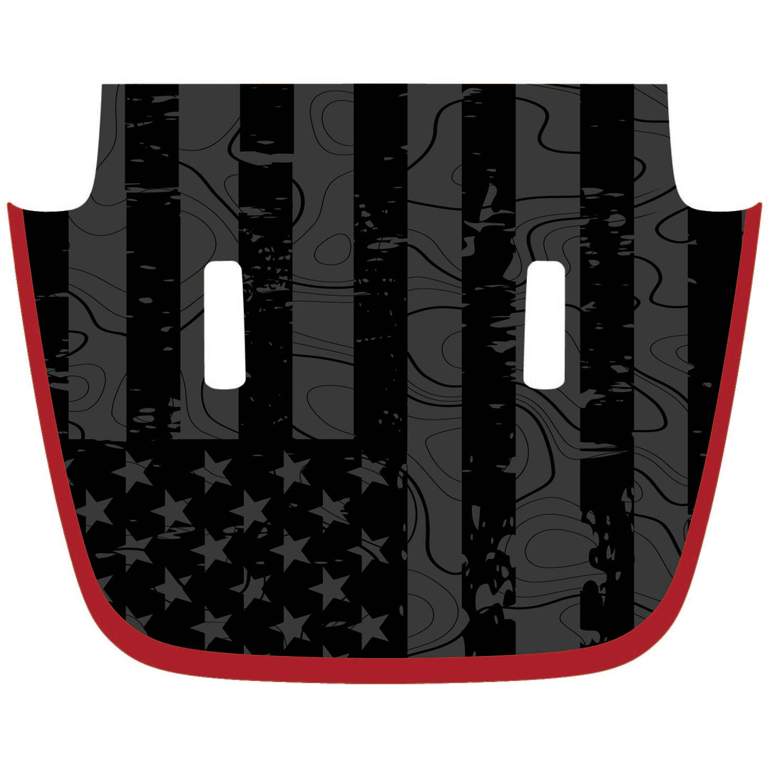 Subdued American Flag Topography - Sport/Sahara/Overland/Willys Hood Graphic