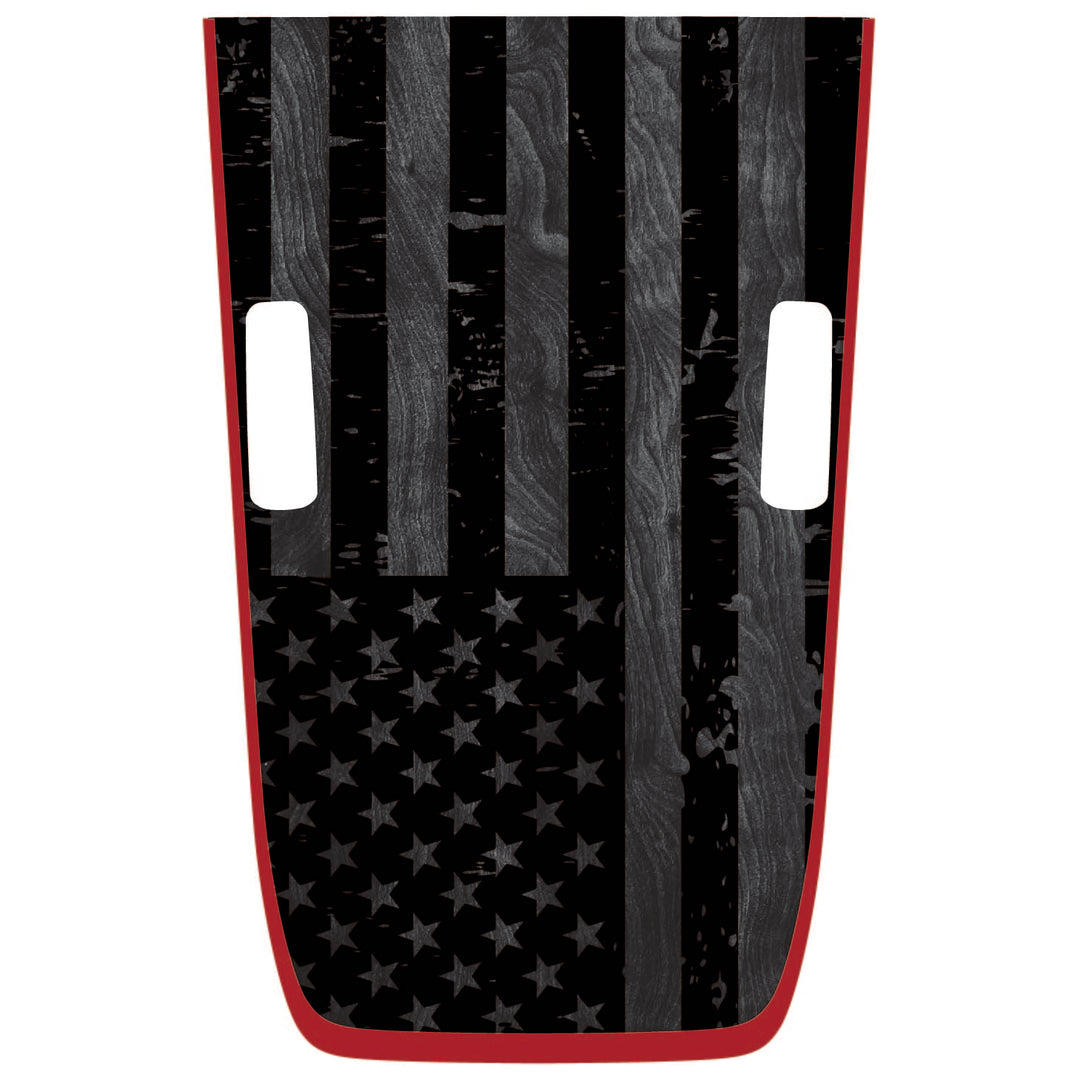 Subdued American Flag with Wood Background Hood Graphic