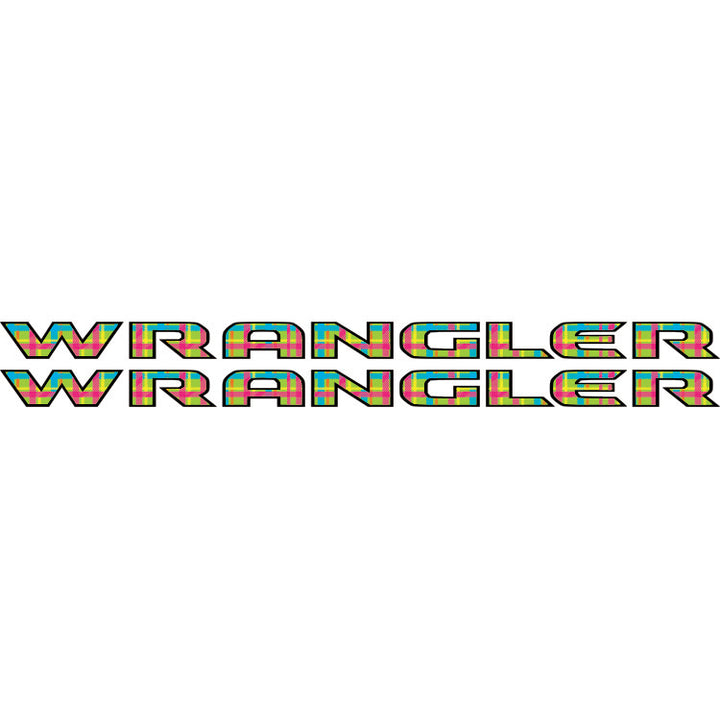 Wrangler Hood Lettering - Retro Neon Plaid