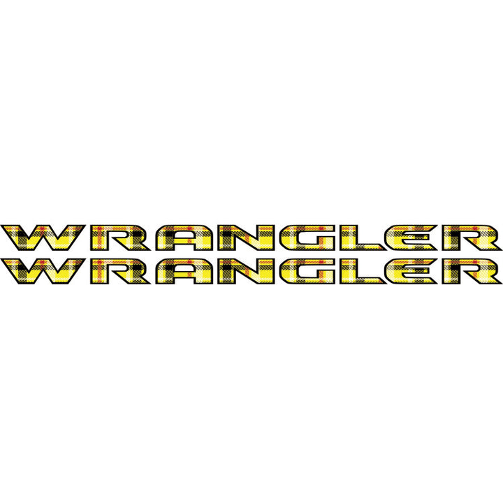 Wrangler Hood Lettering - Yellow and Red Plaid