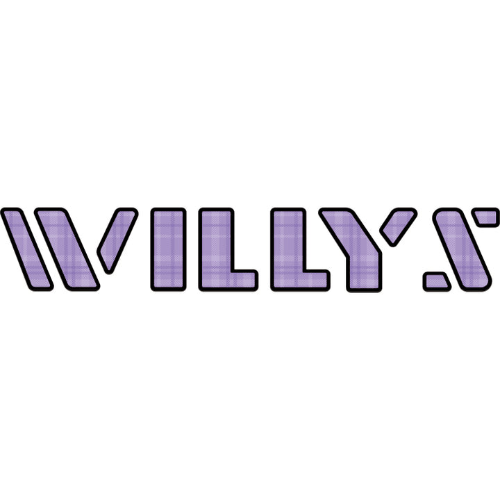 Willys Hood Lettering - Purple Plaid