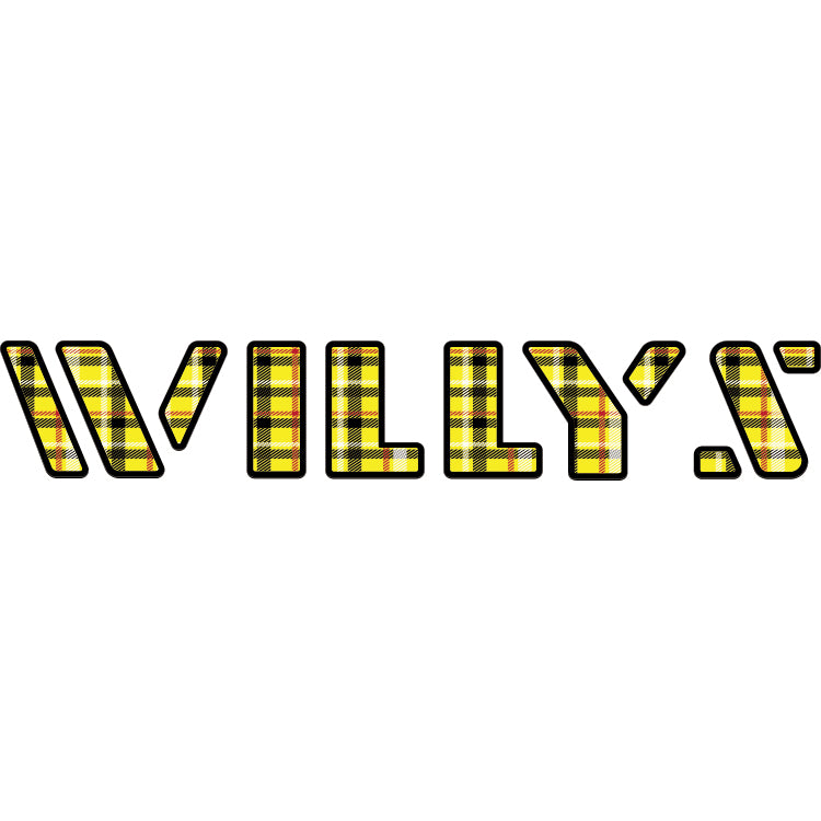 Willys Hood Lettering - Yellow and Red Plaid