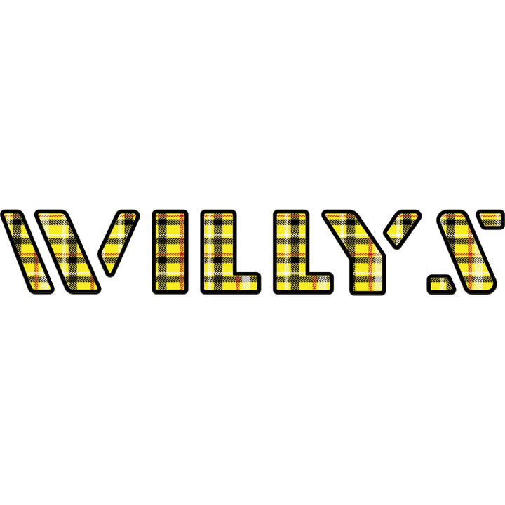 Willys Hood Lettering - Yellow and Red Plaid