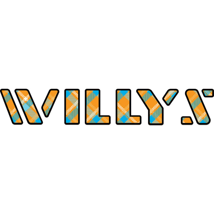 Willys Hood Lettering - Orange and Blue Plaid