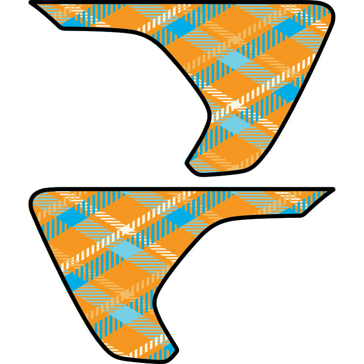 Rubicon Mojave Fender Inserts Orange and Blue Plaid