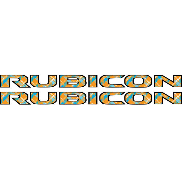 Rubicon Stickers Orange and Blue Plaid