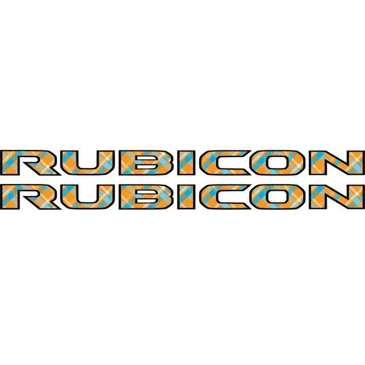 Rubicon Stickers Orange and Blue Plaid