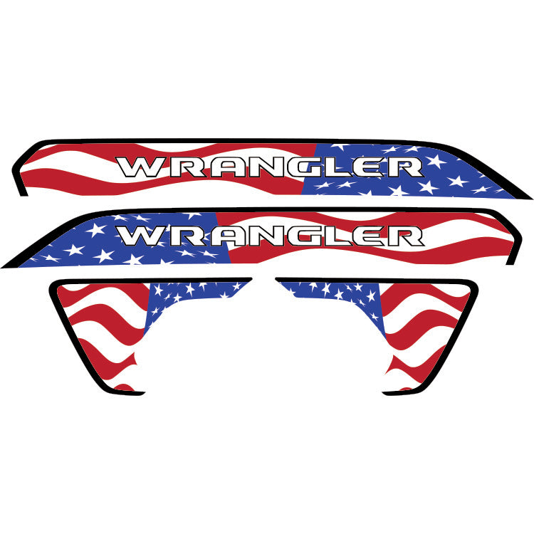 Wrangler Hood Lettering and Fender Insert Package - American Flag