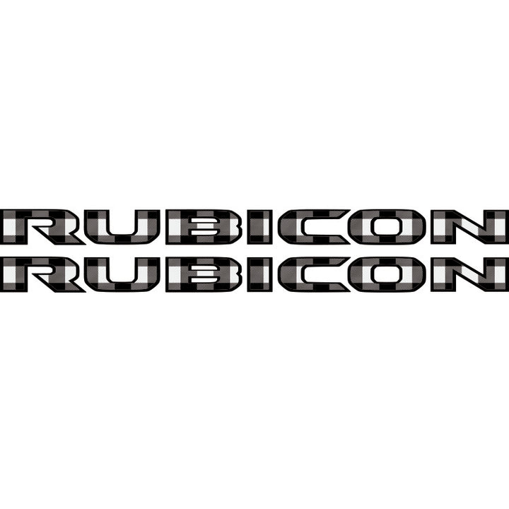 Rubicon Stickers Black and White Plaid