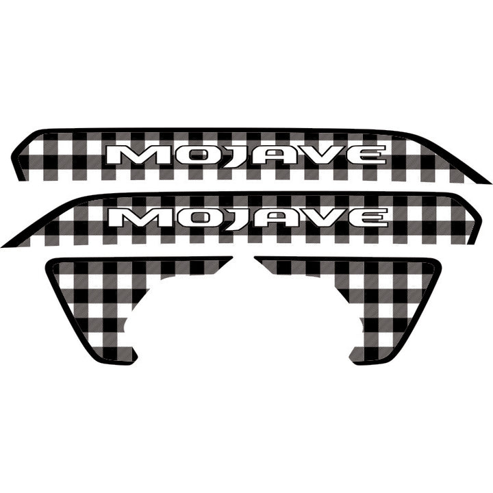 Mojave Hood Lettering and Fender Insert Package - Black and White Plaid