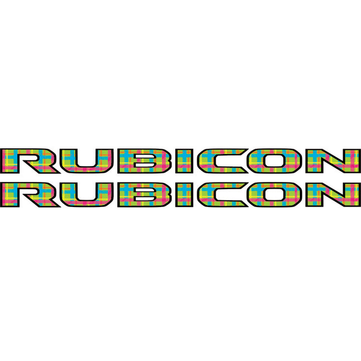 Rubicon Stickers Retro Neon Plaid