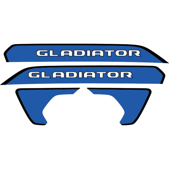 Gladiator Hood Lettering and Fender Insert Package - Black Outline