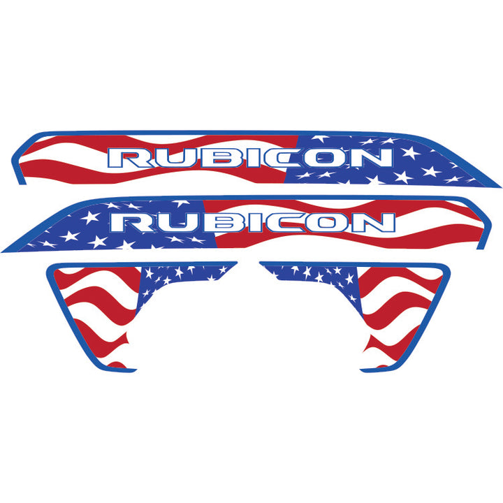 Rubicon Hood Lettering and Fender Insert Package - American Flag