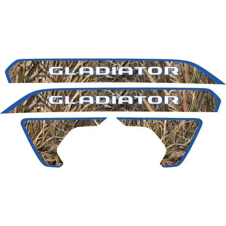 gladiator hood lettering and fender decal package - mossy oak shadow grass habitat