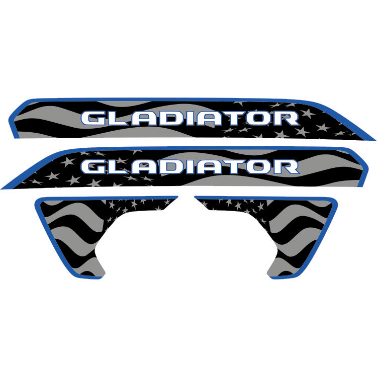 gladiator hood lettering and fender decal package - subdued american flag