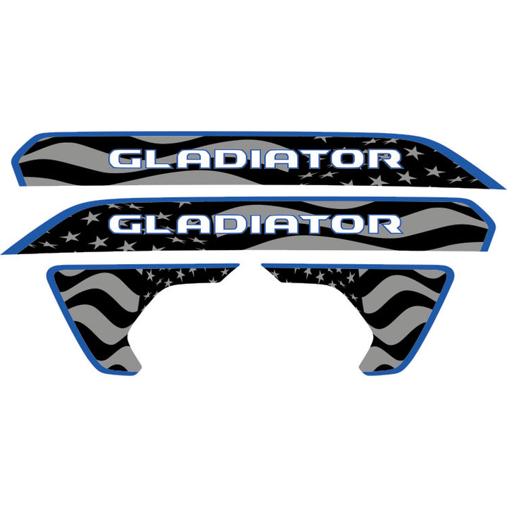 gladiator hood lettering and fender decal package - subdued american flag