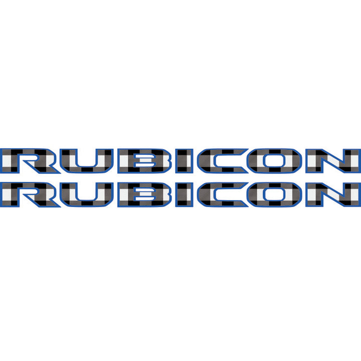 Rubicon Stickers Black and White Plaid