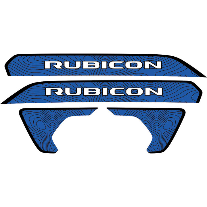 Rubicon Hood Lettering and Fender Insert Package - Topography with Black Outline