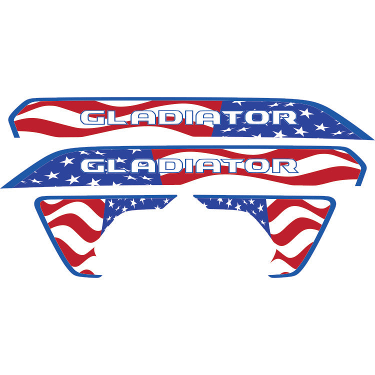 gladiator hood lettering and fender decal package - american flag