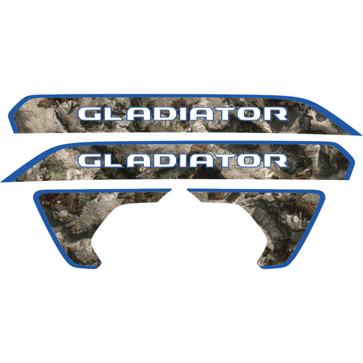 gladiator hood lettering and fender decal package - mossy oak elements terra