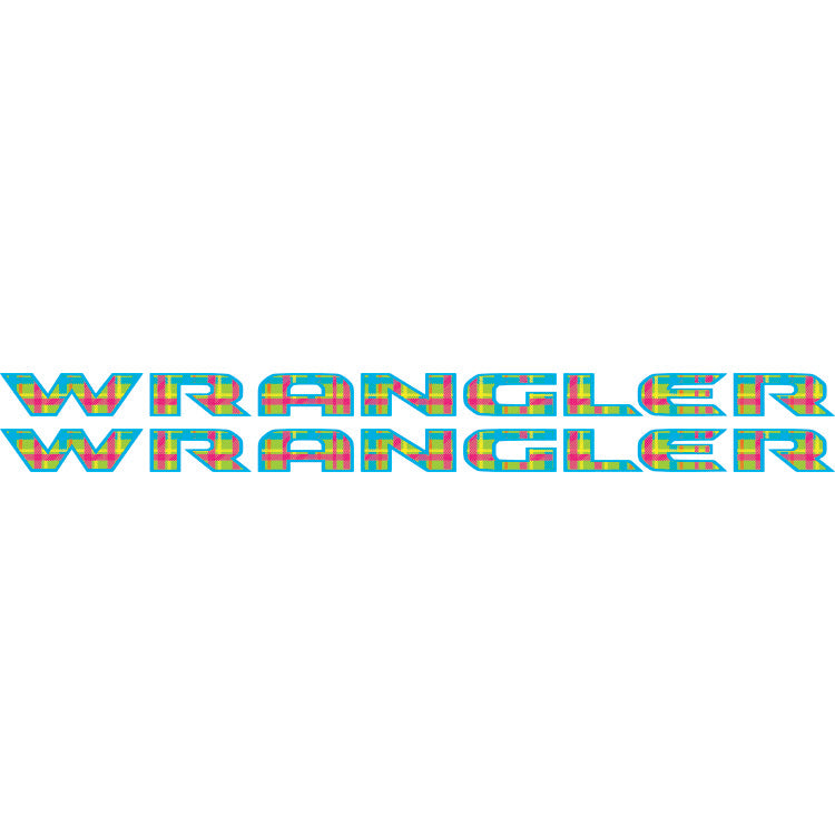 Wrangler Hood Lettering - Retro Neon Plaid