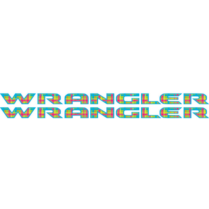 Wrangler Hood Lettering - Retro Neon Plaid