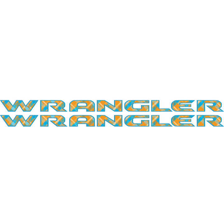 Wrangler Hood Lettering - Orange and Blue Plaid