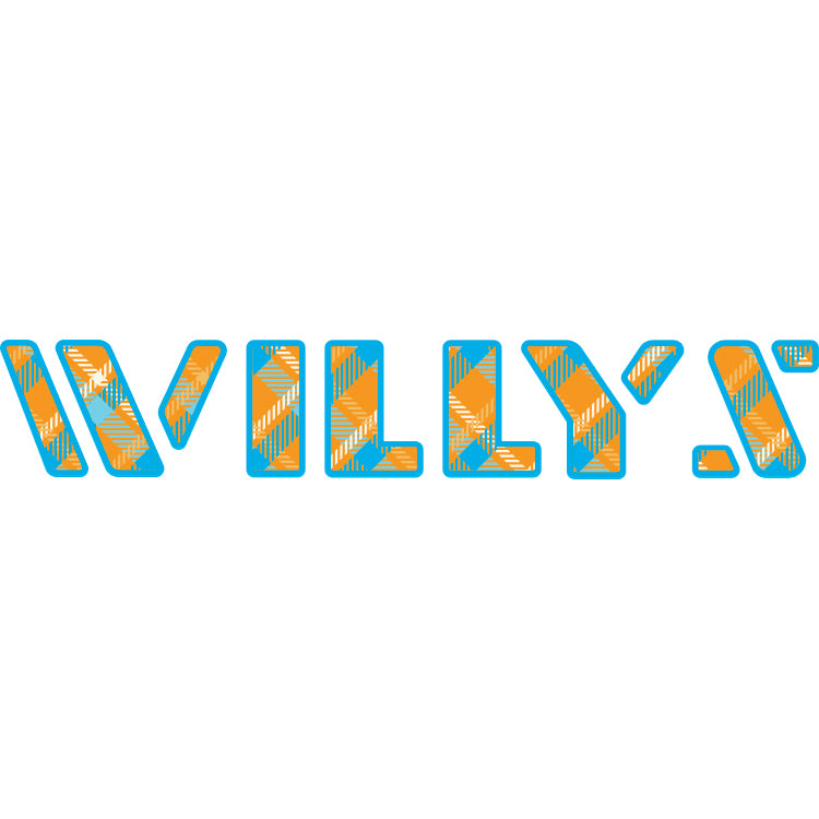 Willys Hood Lettering - Orange and Blue Plaid