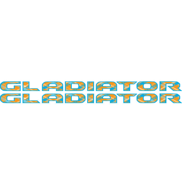 gladiator hood lettering decals - orange and blue plaid