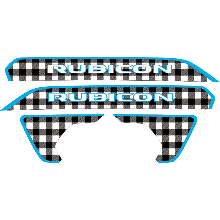 Rubicon Hood Lettering and Fender Insert Package - Black and White Plaid