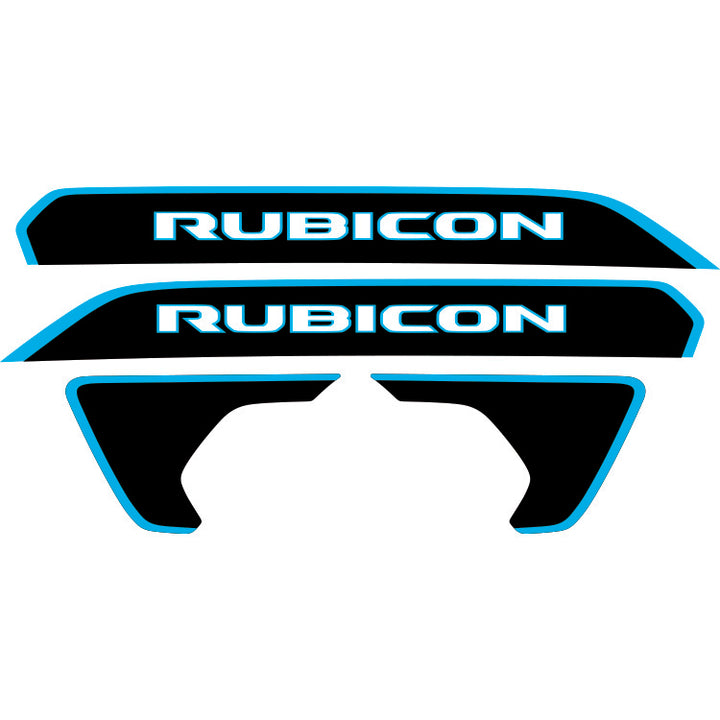 Rubicon Hood Lettering and Fender Insert Package - Colored Outline