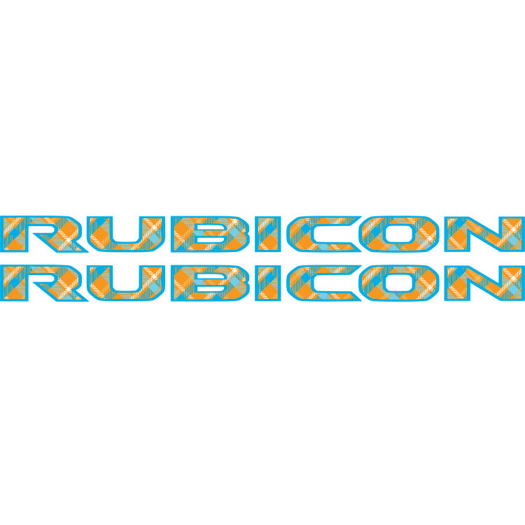 Rubicon Stickers Orange and Blue Plaid