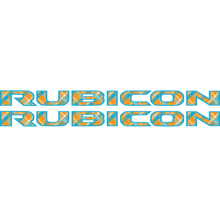 Rubicon Stickers Orange and Blue Plaid