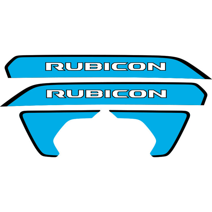 Rubicon Hood Lettering and Fender Insert Package - Black Outline