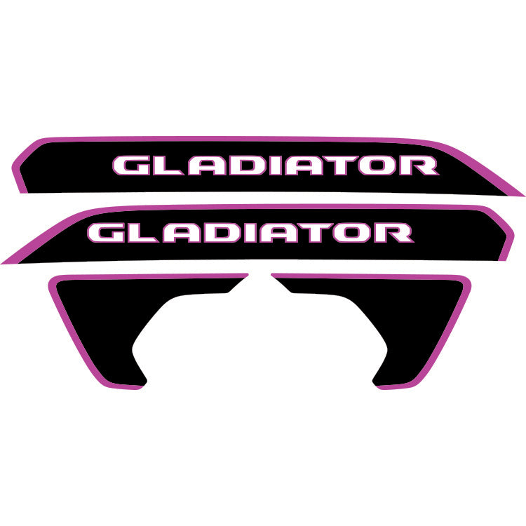 Gladiator Hood Lettering and Fender Insert Package - Colored Outline