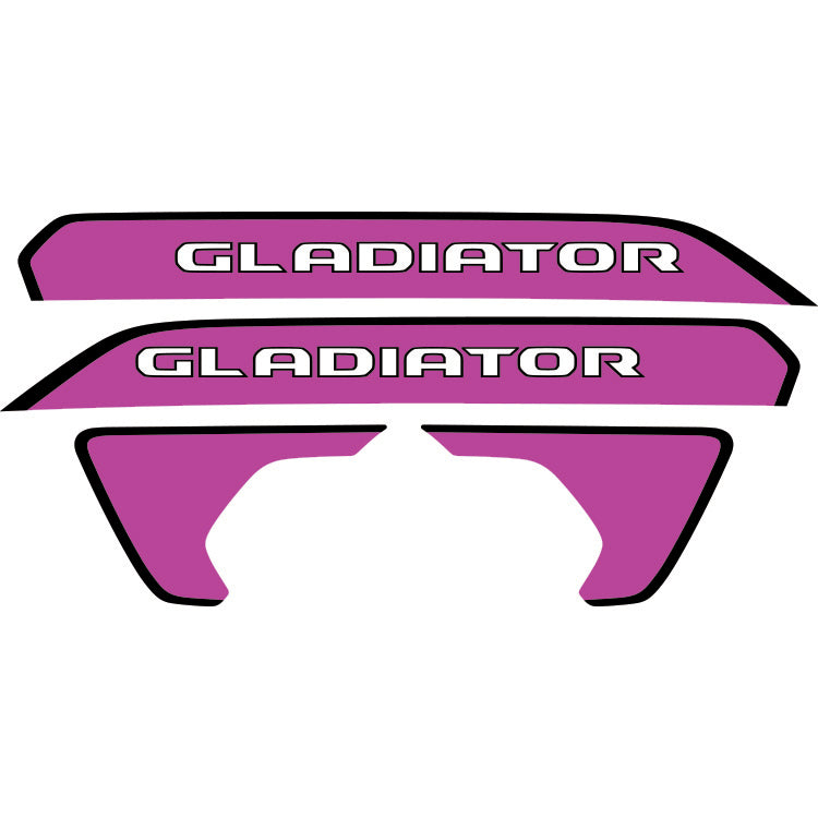 Gladiator Hood Lettering and Fender Insert Package - Black Outline