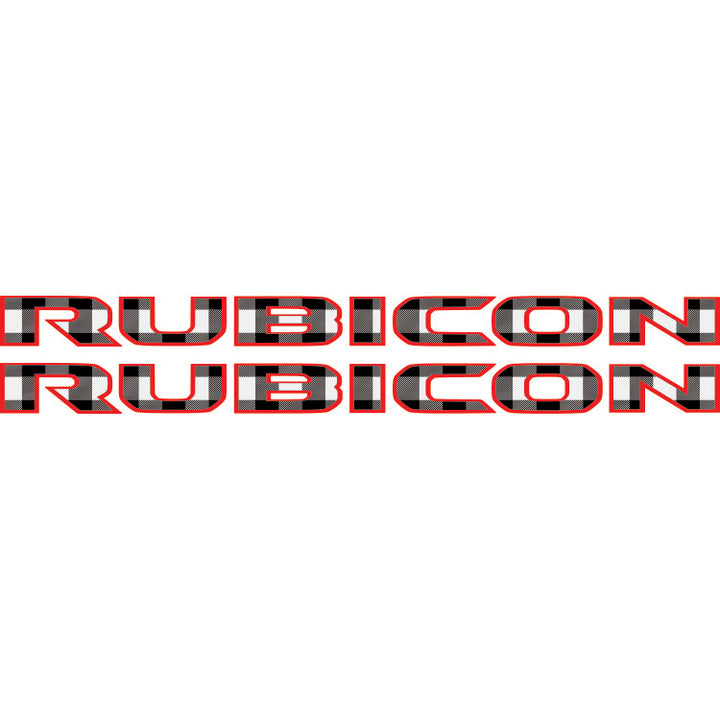 Rubicon Stickers Black and White Plaid